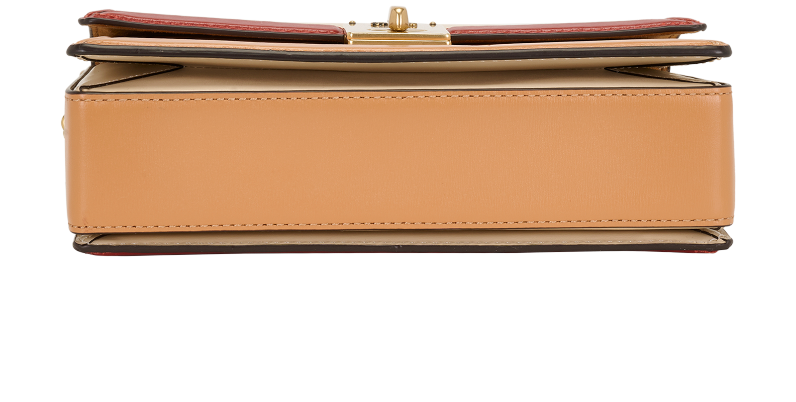 Hutton, &pound;220, Handbags, Beige/Red, Leather, Top view